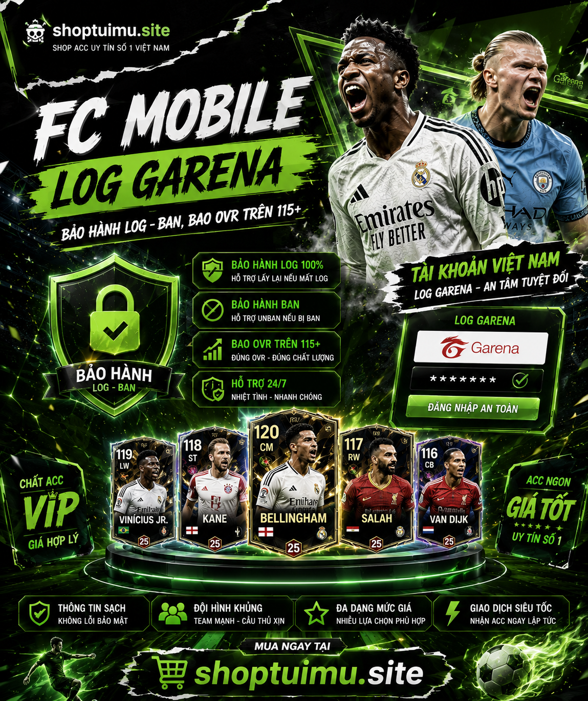 Fc Mobile Log Garena - Bảo Hành Log , Ban , Bao OVR trên 115